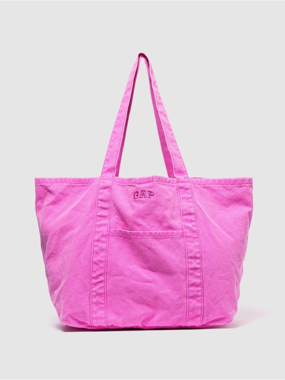 GAP Pink Canvas Logo Tote Bag- Everyday Carryall Large Cotton School Work Travel